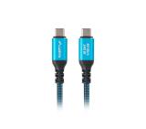 Lanberg USB-C M/M 4.0 cable 2m 240w 8k 60hz black-blue
