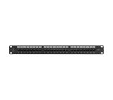 Lanberg patch panel 24 port 1U 19" CAT.6 utp with cable organizer black