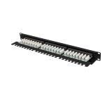 Lanberg patch panel 24 port 1U 19" CAT.6 utp with cable organizer black