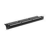 Lanberg patch panel 24 port 1U 19" CAT.6 utp with cable organizer black