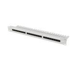 Lanberg patch panel 24 port 1U 19" CAT.6 utp with cable organizer grey
