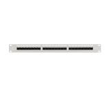 Lanberg patch panel 24 port 1U 19" CAT.6 utp with cable organizer grey