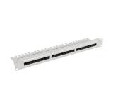 Lanberg patch panel 24 port 1U 19" CAT.6 utp with cable organizer grey