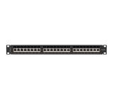 Lanberg patch panel 24 port 1U 19" CAT.6a ftp with cable organizer shielded black