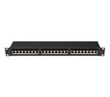 Lanberg patch panel 24 port 1U 19" CAT.6a ftp with cable organizer shielded black