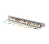 Lanberg patch panel 24 port 1U 19" CAT.6a ftp with cable organizer shielded grey