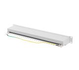Lanberg patch panel 24 port 1U 19" CAT.6a ftp with cable organizer shielded grey