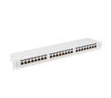 Lanberg patch panel 24 port 1U 19" CAT.6a ftp with cable organizer shielded grey