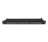 Lanberg patch panel 24 port 1U 19" CAT.7 ftp with cable organizer shielded black