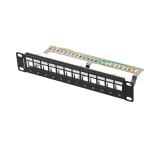 Lanberg patch panel blank 12 port 1U 10" ftp for keystone modules black v2