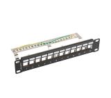 Lanberg patch panel blank 12 port 1U 10" ftp for keystone modules black v2