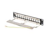 Lanberg patch panel blank 12 port 1U 10" ftp for keystone modules black v2