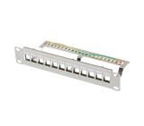 Lanberg patch panel blank 12 port 1U 10" ftp for keystone modules grey v2