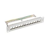 Lanberg patch panel blank 12 port 1U 10" ftp for keystone modules grey v2