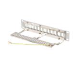 Lanberg patch panel blank 12 port 1U 10" ftp for keystone modules grey v2