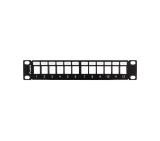 Lanberg patch panel blank 12 port 1U with organizer for keystone modules black