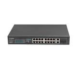 Lanberg switch 16x 100mb poe+/2x 1GB/1x sfp unmanaged rack 10" & 19" gigabit ethernet 150w