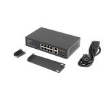 Lanberg switch 8x 100mb poe+/2x 1GB unmanaged rack 10"/19" gigabit ethernet 120w