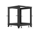 Lanberg open rack 19" 12U 600x600-1100 adjustable black