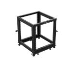 Lanberg open rack 19" 12U 600x600-1100 adjustable black