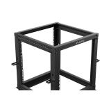 Lanberg open rack 19" 12U 600x600-1100 adjustable black