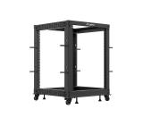 Lanberg open rack 19" 15U 600x600-1100 adjustable black