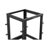 Lanberg open rack 19" 15U 600x600-1100 adjustable black