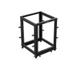 Lanberg open rack 19" 15U 600x600-1100 adjustable black
