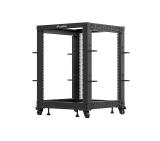 Lanberg open rack 19" 15U 600x600-1100 adjustable black