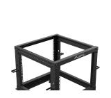 Lanberg open rack 19" 9U 600x600-1100 adjustable black