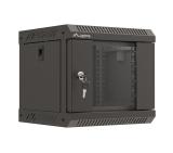 Lanberg rack cabinet 10" wall-mount 4U/300x300 (flat pack) with glass door black