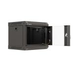 Lanberg rack cabinet 10" wall-mount 4U/300x300 (flat pack) with glass door black