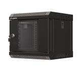 Lanberg rack cabinet 10" wall-mount 4U/300x300 (flat pack) with glass door black