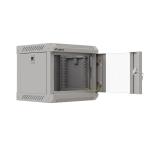 Lanberg rack cabinet 10" wall-mount 4U/300x300 (flat pack) with glass door grey
