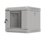 Lanberg rack cabinet 10" wall-mount 4U/300x300 (flat pack) with glass door grey