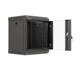 Lanberg rack cabinet 10" wall-mount 6U/300x300 (flat pack) with glass door black
