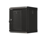 Lanberg rack cabinet 10" wall-mount 6U/300x300 (flat pack) with glass door black