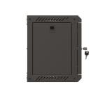 Lanberg rack cabinet 10" wall-mount 6U/300x300 (flat pack) with glass door black