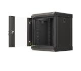Lanberg rack cabinet 10" wall-mount 6U/300x300 (flat pack) with glass door black