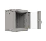 Lanberg rack cabinet 10" wall-mount 6U/300x300 (flat pack) with glass door grey