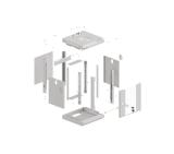 Lanberg rack cabinet 10" wall-mount 6U/300x300 (flat pack) with glass door grey