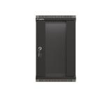 Lanberg rack cabinet 10" wall-mount 9U/300x300 (flat pack) with glass door black