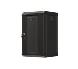 Lanberg rack cabinet 10" wall-mount 9U/300x300 (flat pack) with glass door black
