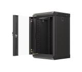 Lanberg rack cabinet 10" wall-mount 9U/300x300 (flat pack) with glass door black