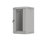 Lanberg rack cabinet 10" wall-mount 9U/300x300 (flat pack) with glass door grey