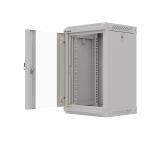 Lanberg rack cabinet 10" wall-mount 9U/300x300 (flat pack) with glass door grey