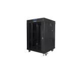 Lanberg rack cabinet 19" free-standing 15U/600x600 (flat pack) with glass door lcd black v2