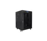 Lanberg rack cabinet 19" free-standing 15U/600x600 (flat pack) with glass door lcd black v2