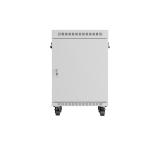 Lanberg rack cabinet 19" free-standing 15U/600x600 (flat pack) with glass door lcd grey v2
