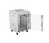 Lanberg rack cabinet 19" free-standing 15U/600x600 (flat pack) with glass door lcd grey v2